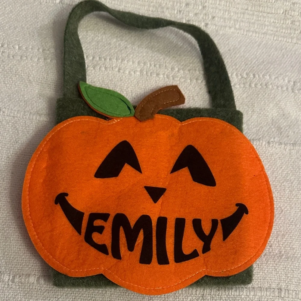 Green and Orange Felt Tote - small NWOT